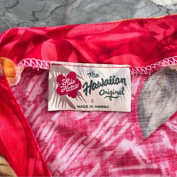 Hilo Hattie Vibrant Hibiscus Print Floral Two Piece Dress Hawaiian Size Small - Picture 7 of 13